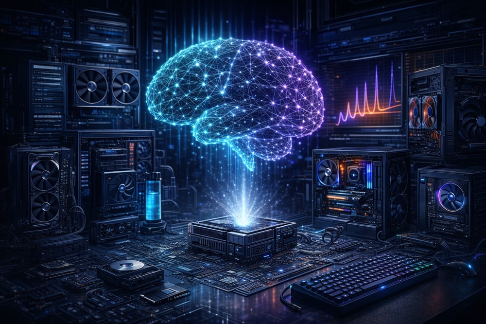 Futuristické spojenie AI s hardvérom PC.